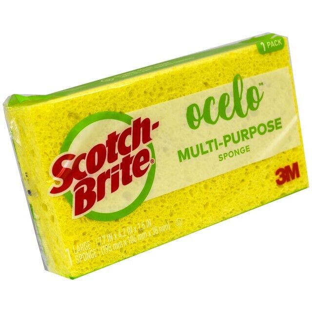 3M Ocelo 7264-T Sponge, Thick, Cellulose, Yellow