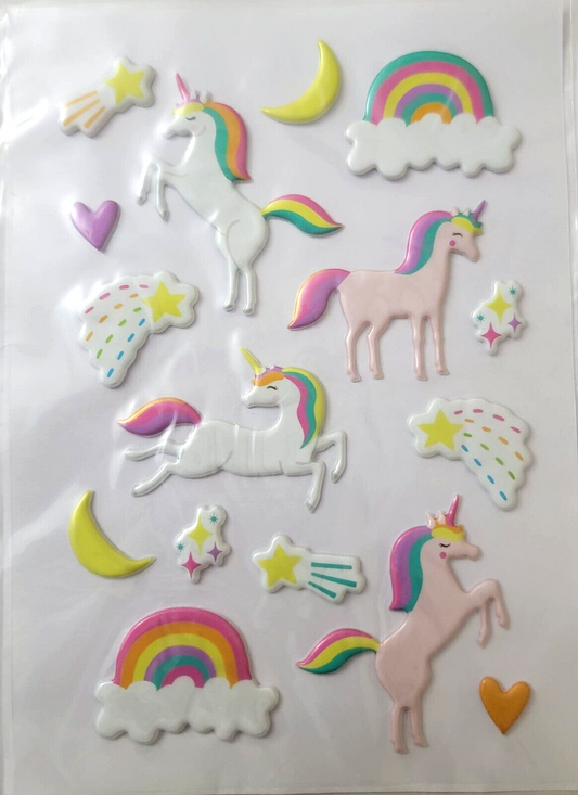 Pop-Up Stickers Pink Purple Unicorns Fantasy Crafts Planner Supply Scrapbook