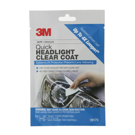 3M Quick Headlight Clear Coat, Cleans and Prevents Lens Yellowing Easy to Use