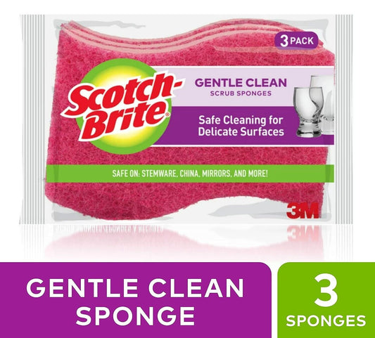Scotch-Brite Gentle Clean Delicate Scrub Sponges For Washing Dishes And Cleaning